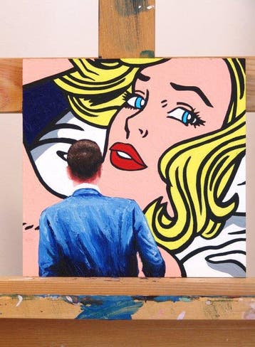 Gerard Boersma (1976) - Girl (painting of a man enjoying a