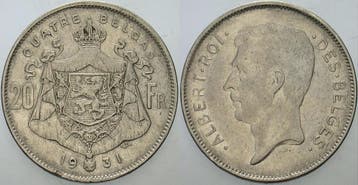 20 Francs 1931 Belgie-koenigreich Albert I 1909-1934, Timbres & Monnaies, Verzenden