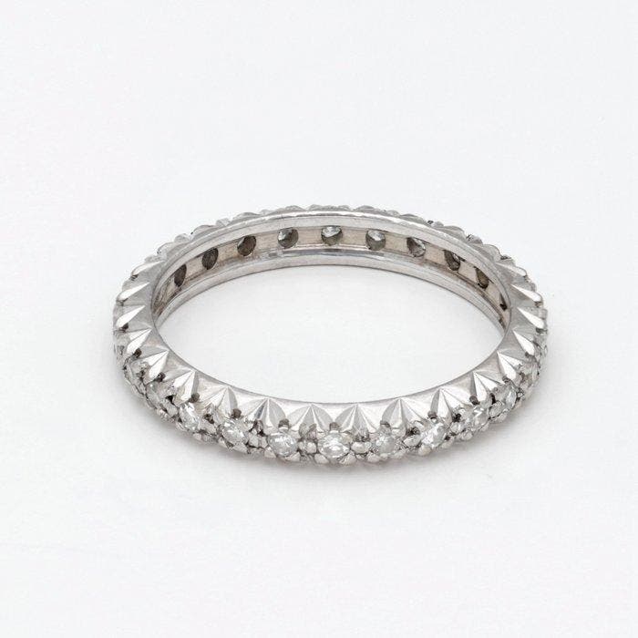Ring - 18 karaat Witgoud Diamant (Natuurlijk), Handtassen en Accessoires, Ringen