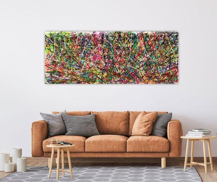 Joan LLaverias - Flores fluor 1 - XXL, Antiquités & Art, Art | Peinture | Moderne