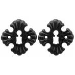 Set van twee sleutelplaatjes Kasteel ijzer zwart, Nieuw, Overige materialen