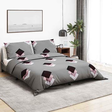 vidaXL Dekbedovertrekset 140x200 cm katoen grijs, Verzenden, Nieuw