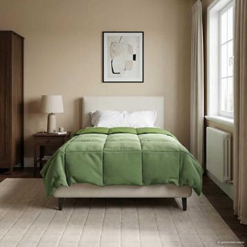 vidaXL Volledig Jaar Dekbed 140 x 200 cm 4 seizoenen Groen, Verzenden