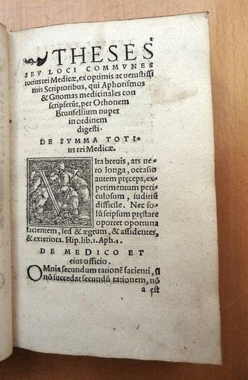 Otho von Brunfels - Theses - Rare work of medicine-
