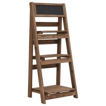 vidaXL Plantenstandaard 3-laags met bord 40x30x90 cm massief, Tuin en Terras, Verzenden, Nieuw