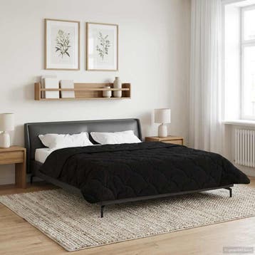 vidaXL Zomer Deken Zwart 200 x 220 cm Microvezel en Teddy, Verzenden