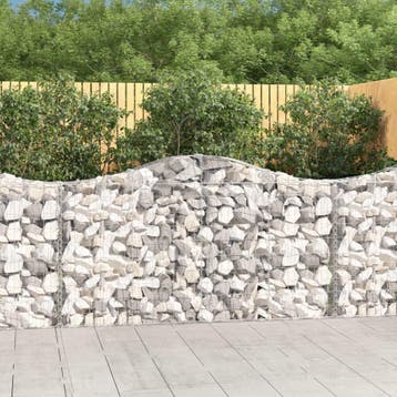 vidaXL Schanskorf gewelfd 200x30x100/120 cm gegalvaniseerd, Verzenden