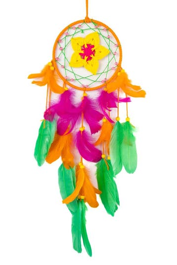 KIMU® Dromenvanger Bloem Oranje Roze Groen Geel Dreamcatcher, Ophalen of Verzenden, Nieuw