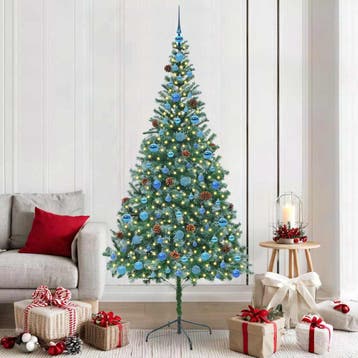 vidaXL Kunstkerstboom met 300 LED Groen 210 cm PVC en Staal, Verzenden