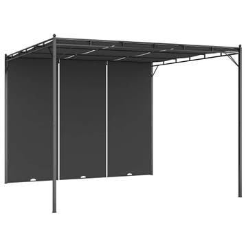 vidaXL Tuinprieel met zijgordijn 3x3x2,25 m antraciet, Tuin en Terras, Verzenden, Nieuw
