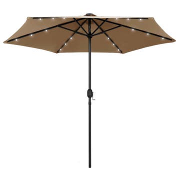 vidaXL Parasol met LED-verlichting en aluminium paal 270 cm, Verzenden