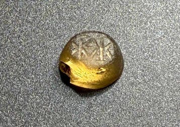 Oud-Romeins Glas Symbolische ring met afbeelding van de Ster