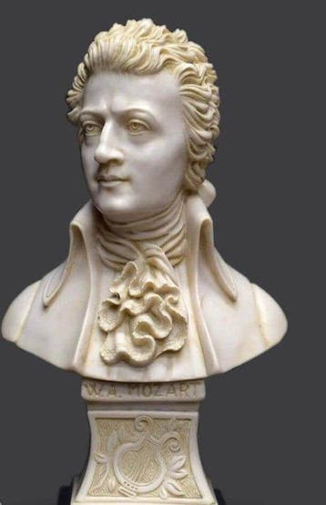 Buste, Busto di Mozart - 27 cm - Handmatig gevormd marmer, Antiek en Kunst