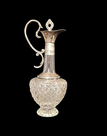 art deco, 26 cm - Aiguière - Verre, Métal