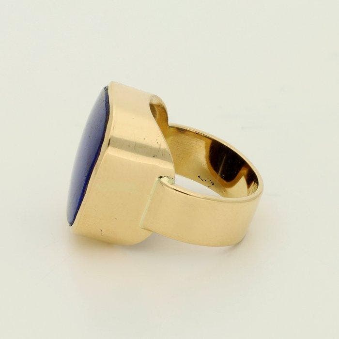 Ring - 18 karaat Geel goud - 4.37ct. tw. - Sodaliet, Bijoux, Sacs & Beauté, Bagues