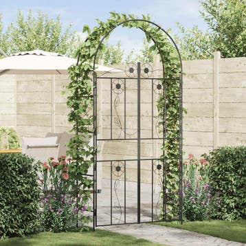 vidaXL Tuinboog Zwart 115 x 37 x 226 cm Staal, Tuin en Terras, Palen, Balken en Planken, Verzenden, Nieuw
