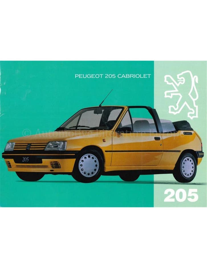1994 PEUGEOT 205 CABRIOLET BROCHURE NEDERLANDS, Boeken, Auto's | Folders en Tijdschriften