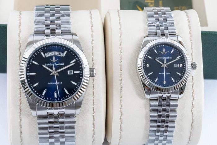 Lucien Rochat - BIENNE - LOVE set - navy blue - 39/31 MM -, Handtassen en Accessoires, Horloges | Heren
