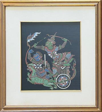 Thaise met de hand beschilderde zijdekunstwerk – Ramakien