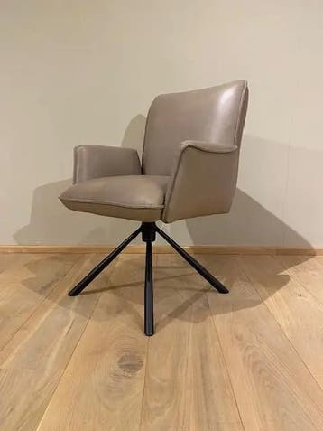 Leren draaibare eetkamerstoel Elite, Granada Taupe,, Huis en Inrichting, 60 tot 90 cm, Nieuw, Leer, Ophalen of Verzenden