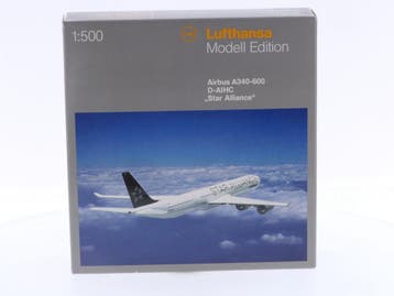 Schaal 1:500 Herpa 507448 Lufthansa Airbus A340-600 Star..., Ophalen of Verzenden