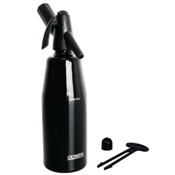 Soda sifon zwart | 1L | Te gebruiken met CO² patronen, Verzenden