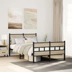 vidaXL Bedframe zonder matras metaal sonoma eikenkleurig, Huis en Inrichting, Verzenden, Nieuw
