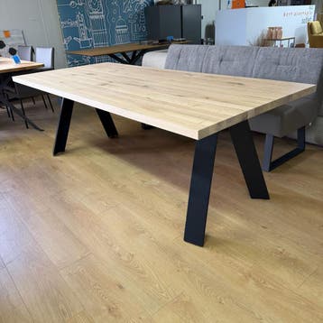 bert plantagie Eettafel Tristan - Ongebruikt, Verzenden, Zo goed als nieuw, Eikenhout, 200 cm of meer