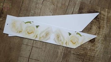 Rouwkaart 460*90mm voor rouwstuk witte rozen blanco