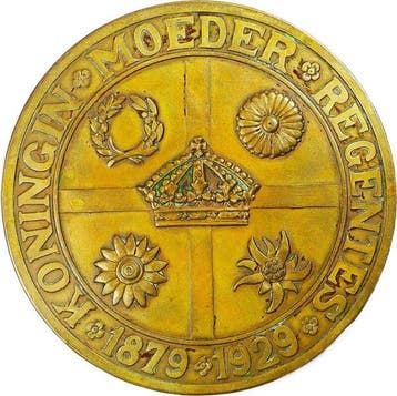 Nederland. Large Historical Medal Queen Emma – 50 Years in