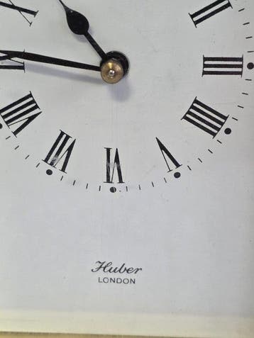 Carriage klok - Huber London - verguld messing, messing,