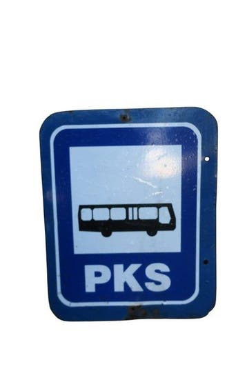 Vintage bushalte - verkeersbord - Emaille bord - Staal