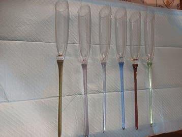 Champagneglas (6) - Kristal - Set extra lange glazen