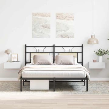 vidaXL Nachtkastjes 2 st zwevend 40x30x15 cm bewerkt hout, Huis en Inrichting, Slaapkamer | Nachtkastjes, Verzenden, Nieuw