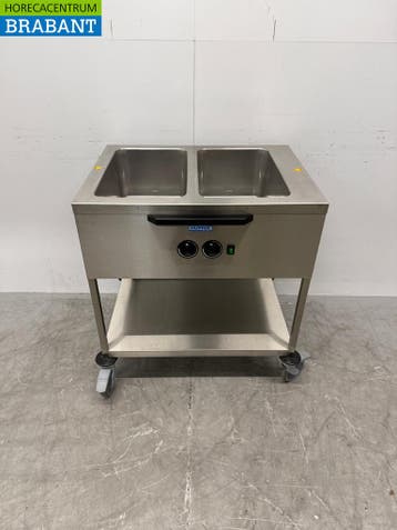 Hupfer Mobile Bain Marie Trolley en acier inoxydable 2 x 1/1, Verzenden, Nieuw in verpakking