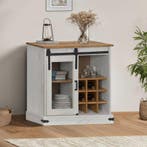 vidaXL Dressoir HALDEN met schuifdeur 80x40x80 cm massief, Verzenden