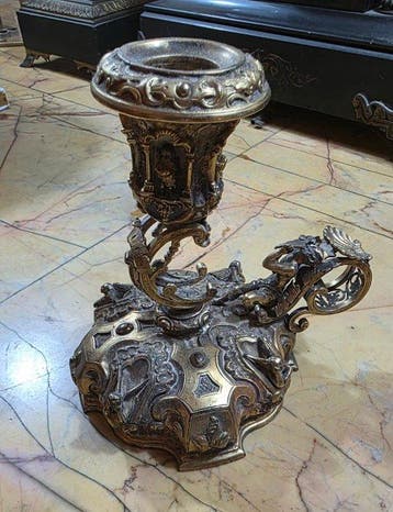 Kaarsenhouder - Gepatineerd brons - Bugia Nogotico, Antiek en Kunst