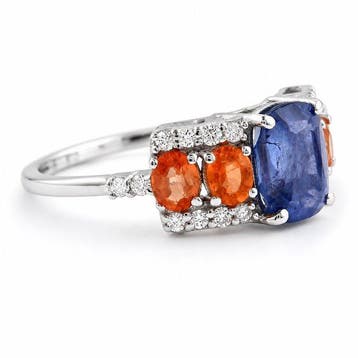 Zonder minimumprijs - Ring - 14 karaat Witgoud - 3.72ct. tw.