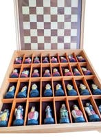 Jeu déchecs - Ajedrez medieval de porcelana y madera -