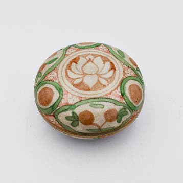 Chinois ancien Porcelaine peinte Boîte cosmétique avec