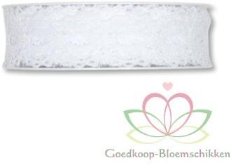 Kant lint White 25 mm rol 15 meter, Nieuw
