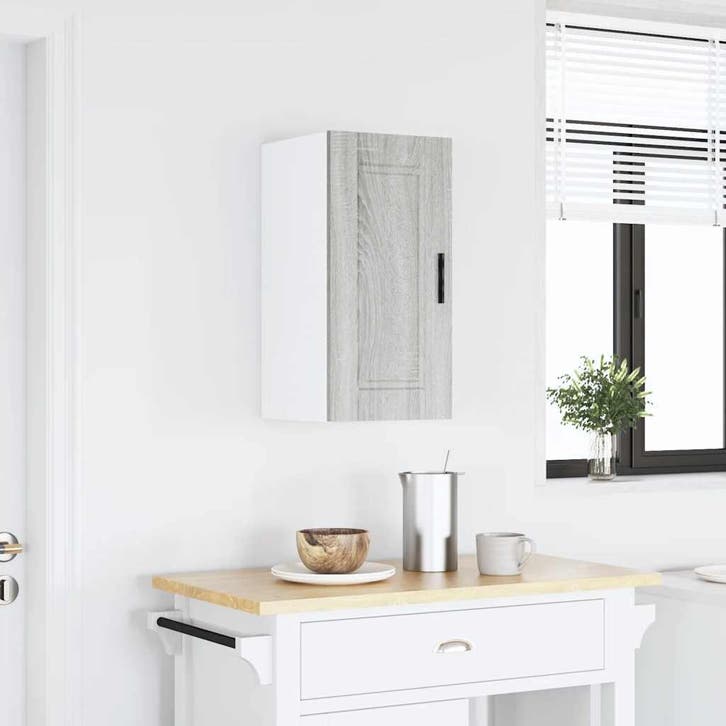 vidaXL Keukenbovenkast Porto bewerkt hout grijs sonoma eiken, Maison & Meubles, Armoires | Autre, Envoi