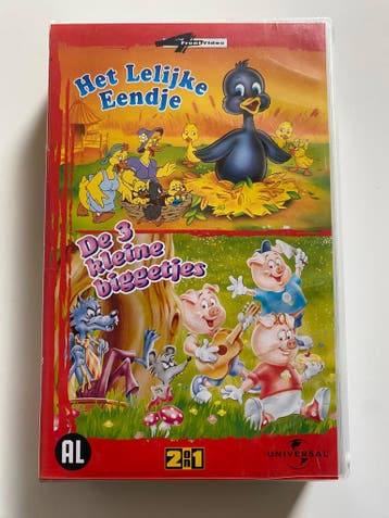 HET LELIJKE EENDJE / DE 3 KLEINE BIGGETJES (VHS), Gebruikt