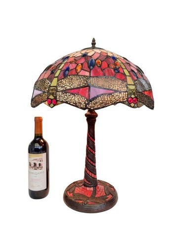 Lampe - Style Tiffany - Dragonfly - Laiton