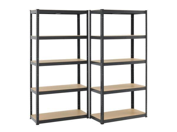 Veiling - Stellingkast Dubbel - 180x90x40 cm - Grijs, Maison & Meubles, Armoires | Étagères