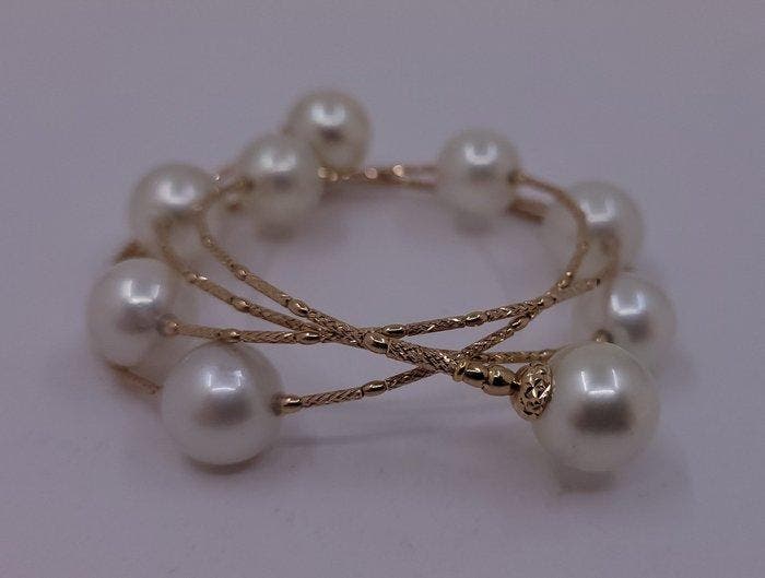 Armband - 18 karaat Roségoud, 10x11 mm ronde Australische, Handtassen en Accessoires, Armbanden