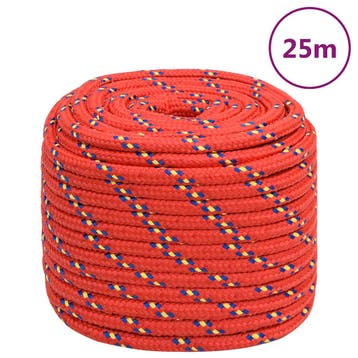 vidaXL Boottouw 16 mm 25 m polypropyleen rood, Verzenden, Nieuw