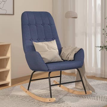 vidaXL Schommelstoel stof blauw, Verzenden, Nieuw