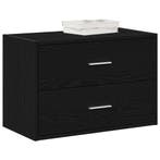 vidaXL Kast met 2 lades 60x31x40 cm bewerkt hout zwart, Verzenden, Nieuw