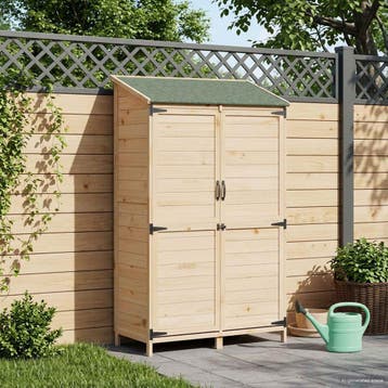 vidaXL Tuin Shed met dak Naturel 106,5 x 56 x 176 cm Massief, Verzenden